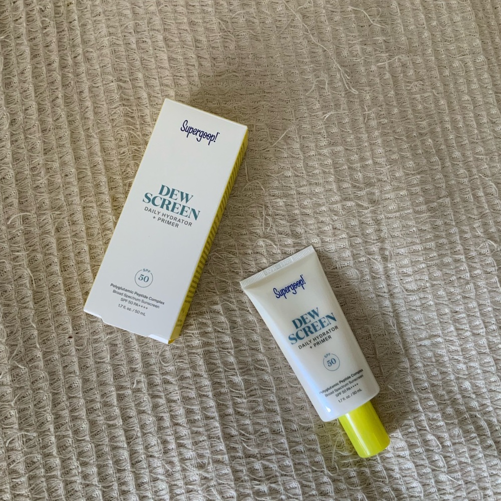 New in box Supergoop Dew Screen SPF 50 Daily Hydrating Primer Sunscreen